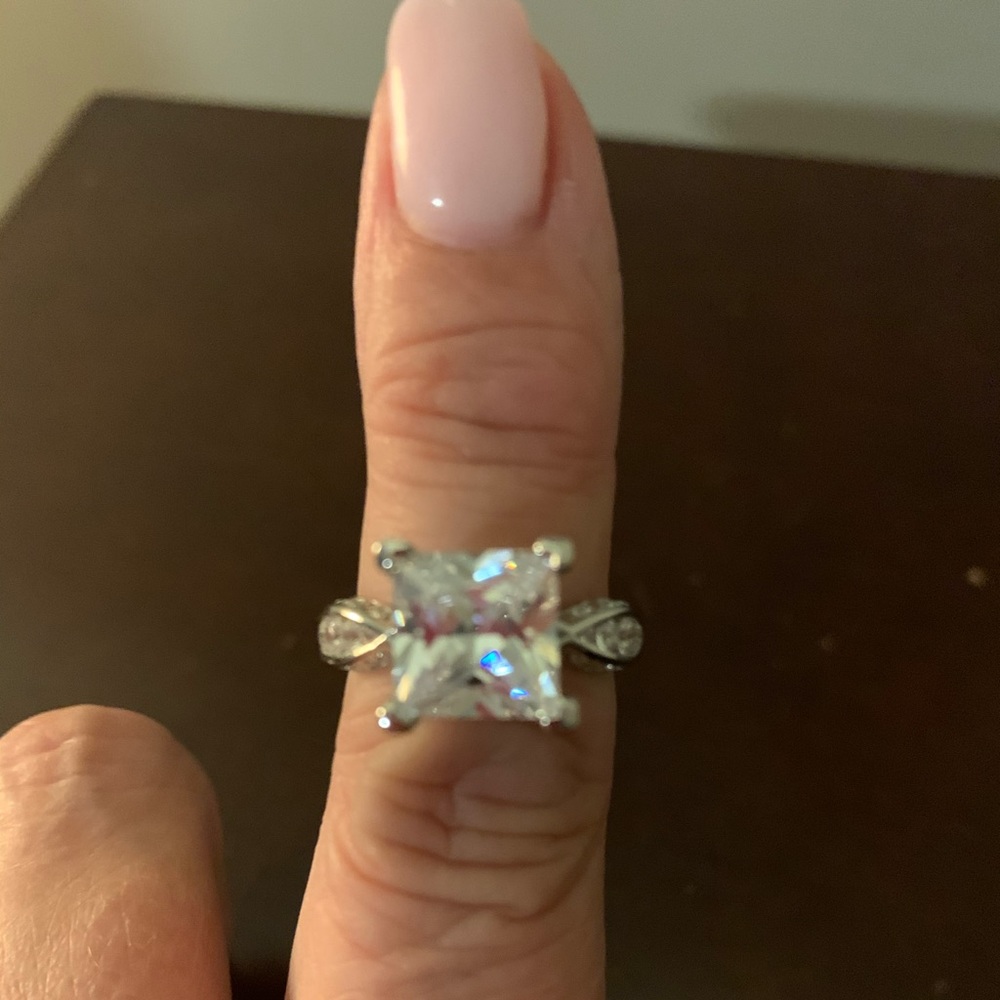 3ct Princess cut solitaire .925 silver
